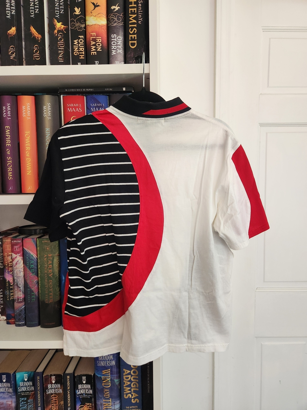 Tennis Colorblock Polo Shirt - Red, Black & White - Picture 3 of 3